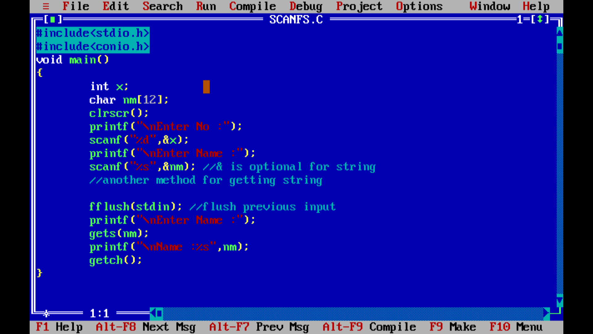 scanf() and gets() in C Language - OCJP